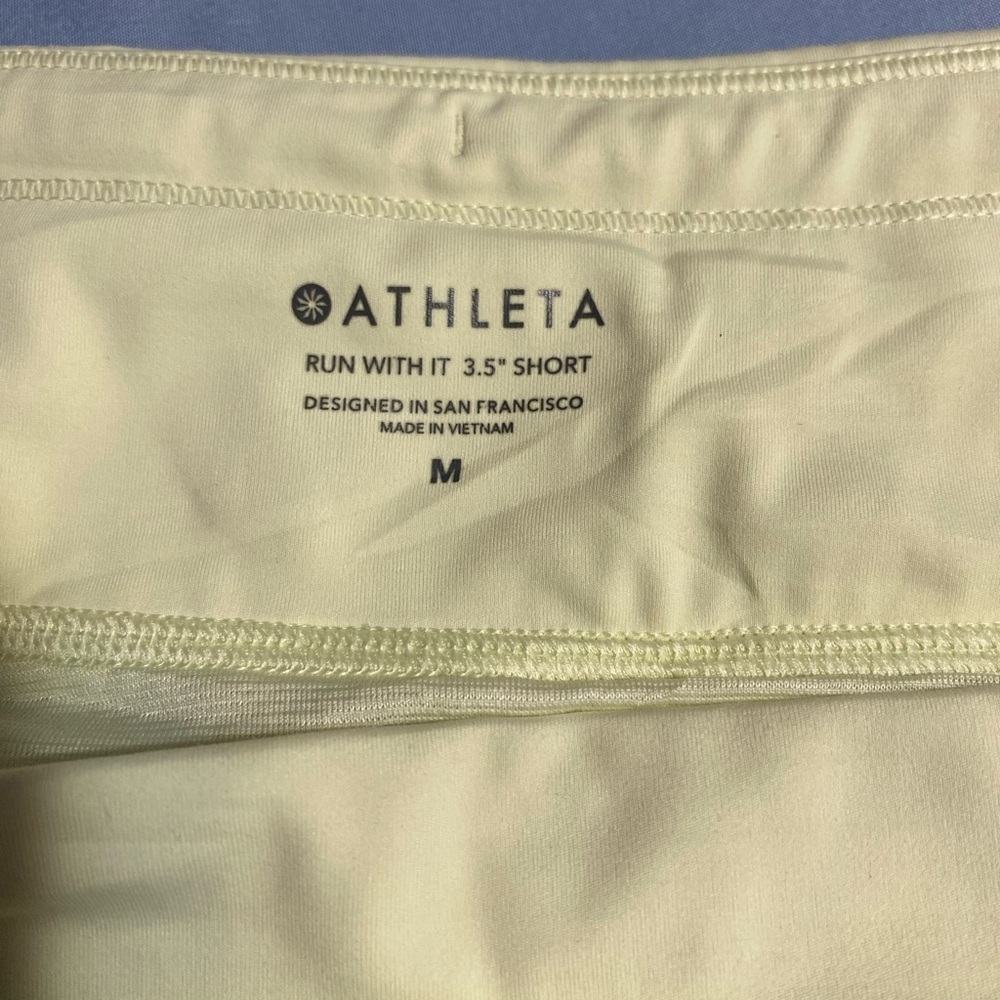 Athleta Run Yellow Athletic Shorts High-Waisted Stretch - Picture 14 of 16